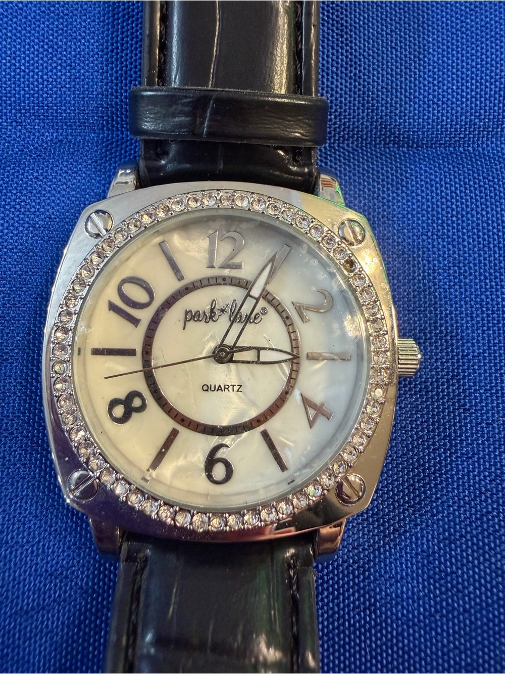 Park Lane Special Edition Crystal Watch Black Band Needs Battery